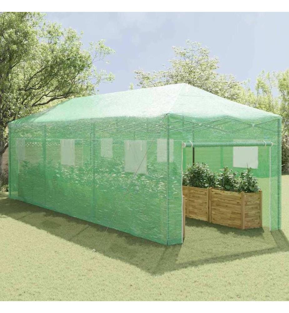 Gewächshaus mit Pop-up-Rahmen Grün 290 x 870 x 315 cm Eisen