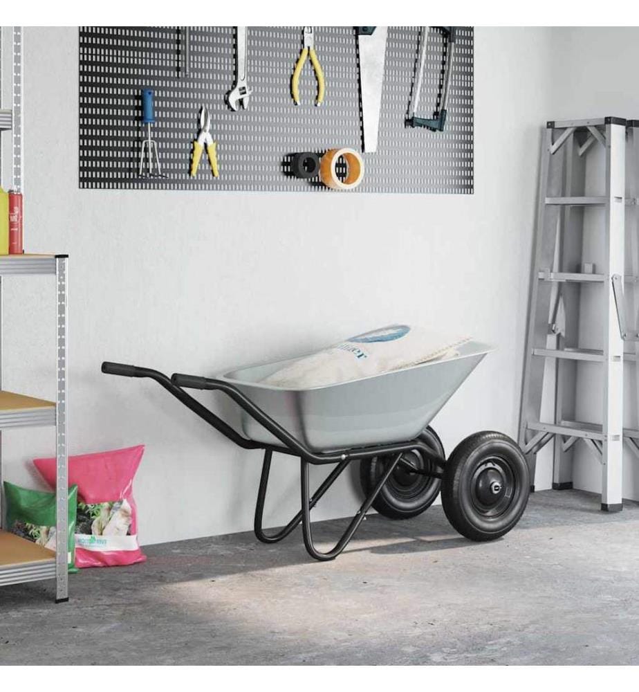 Brouette Argent et noir 137 x 60 x 65,5 cm Acier