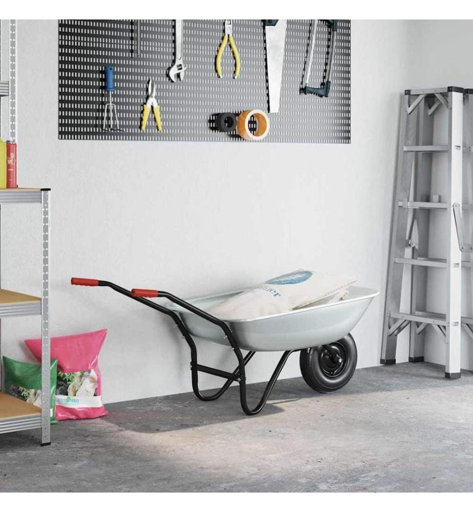 Brouette Argent et noir 133 x 62,5 x 58 cm Acier