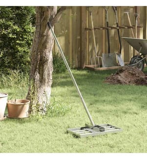 Gartenrechen Silber 45 x 25 x 200 cm Edelstahl