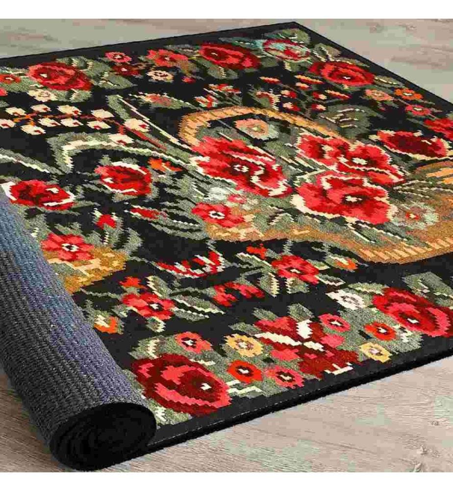 Teppich, Multicolor, 100% Samtgewebe, Sohle: 100% COTTON, 80 x 120 cm