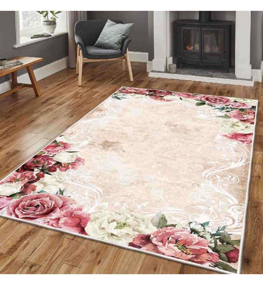 Carpet, Multicolor, 100% Velvet Fabric, Sole: 100% COTTON, 140 x 220 cm