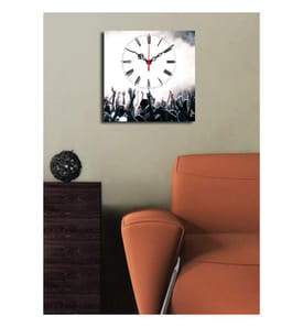 Horloge murale décorative en toile, Multicolore, Suede Canvas