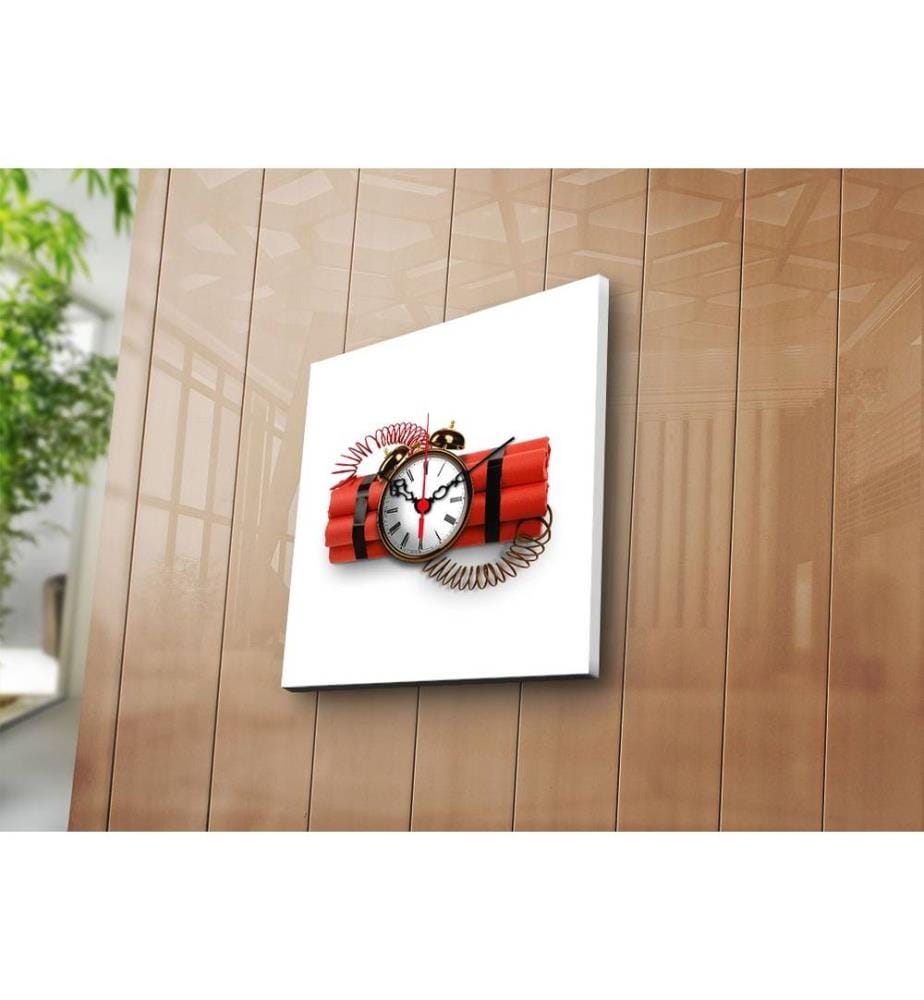 Horloge murale décorative en toile, Multicolore, Suede Canvas