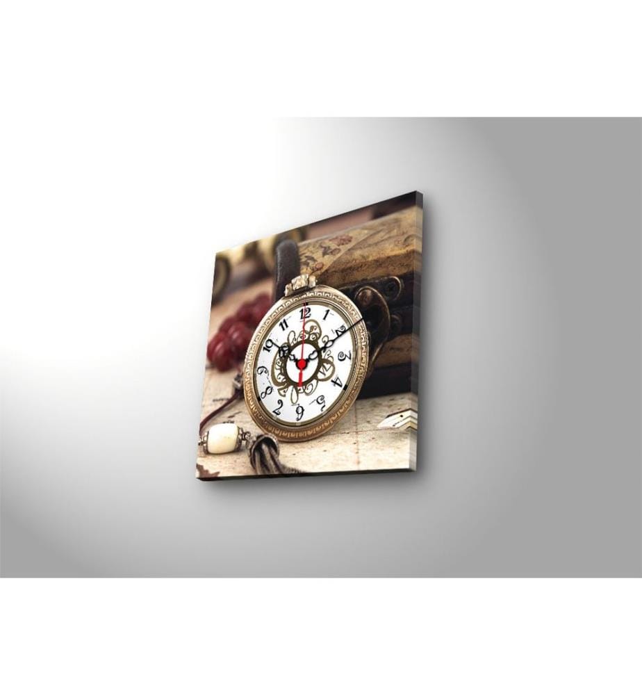 Horloge murale décorative en toile, Multicolore, Suede Canvas