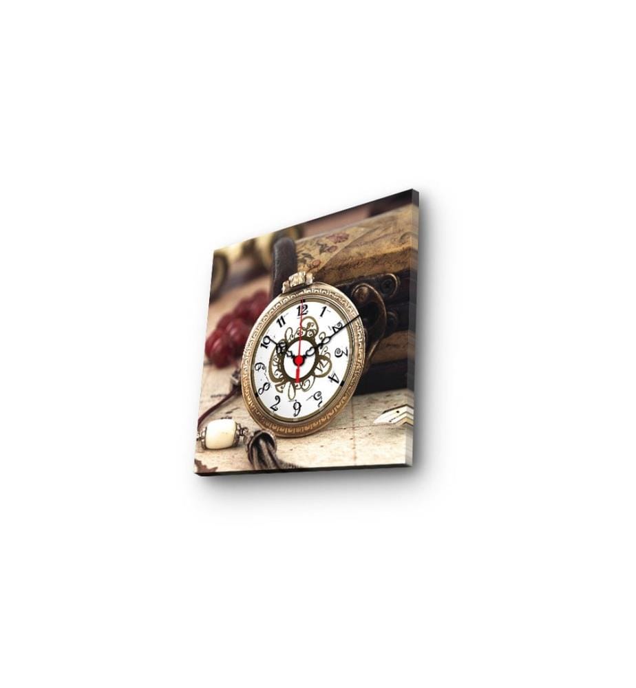 Horloge murale décorative en toile, Multicolore, Suede Canvas