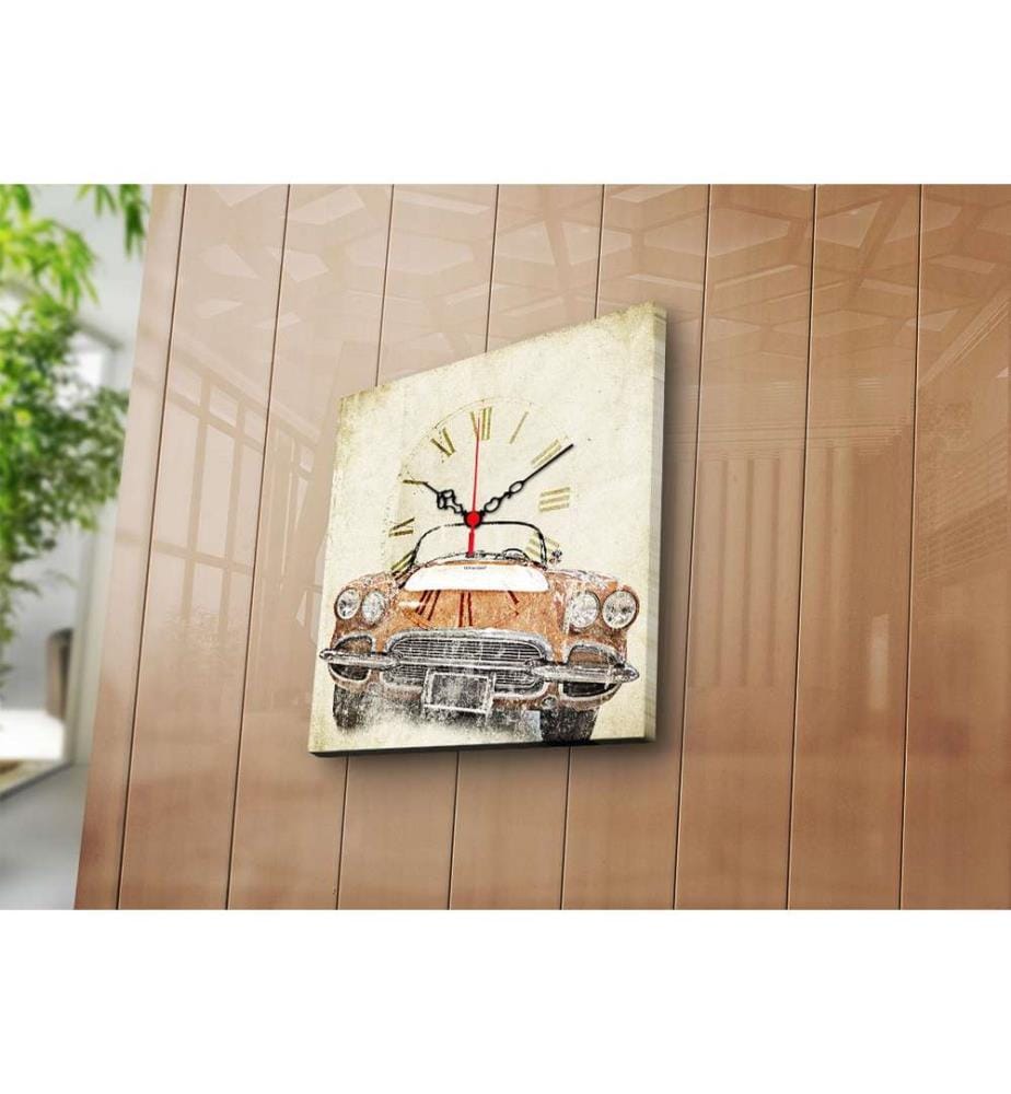 Horloge murale décorative en toile, Multicolore, Suede Canvas