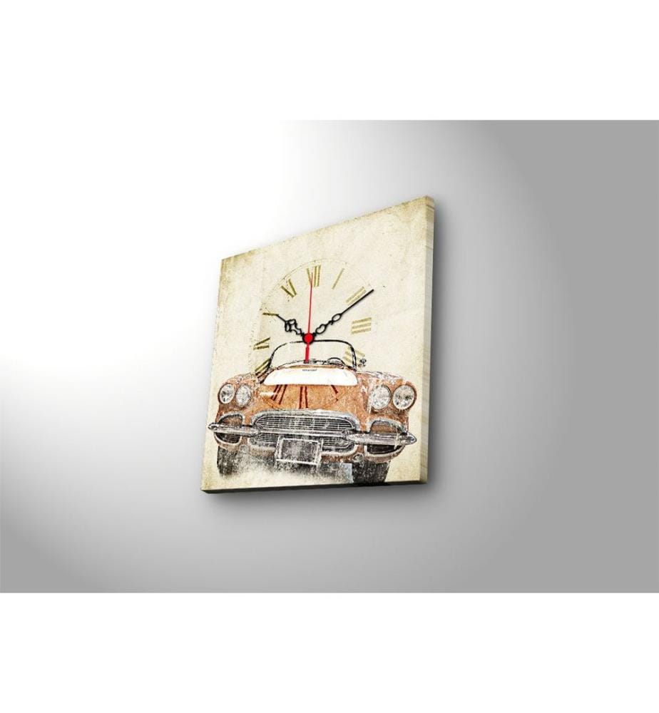 Horloge murale décorative en toile, Multicolore, Suede Canvas