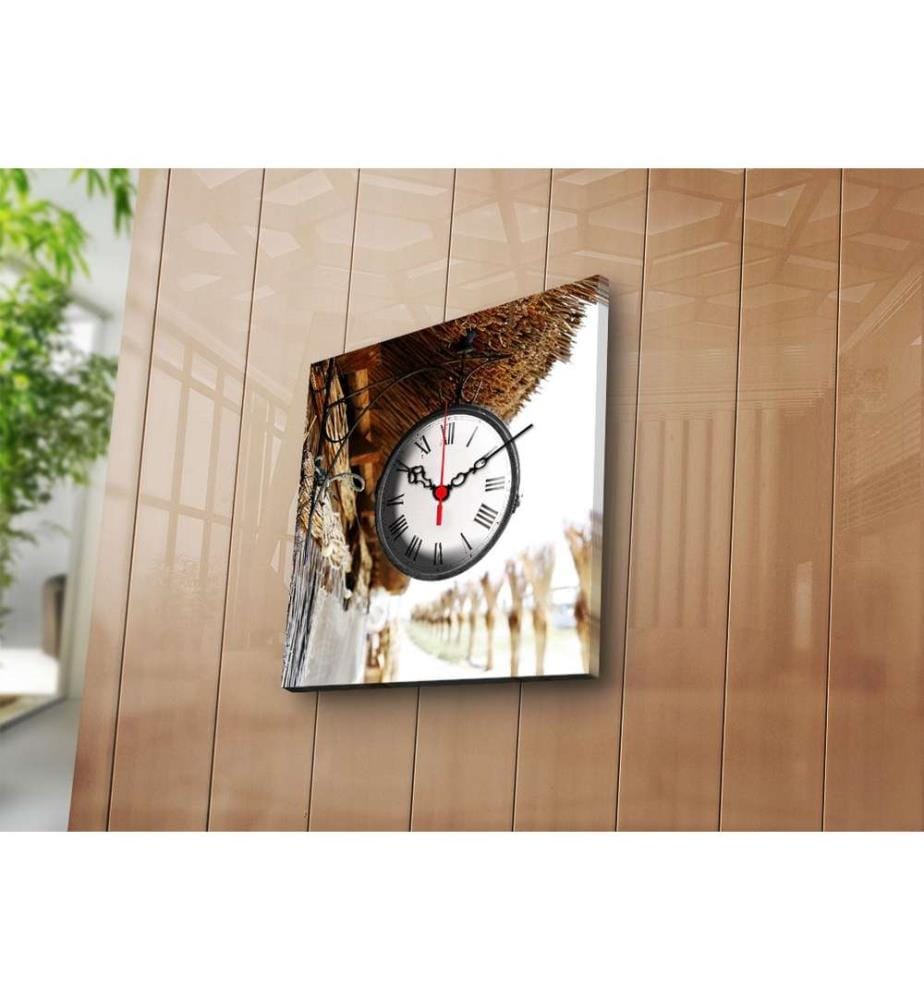 Horloge murale décorative en toile, Multicolore, Suede Canvas