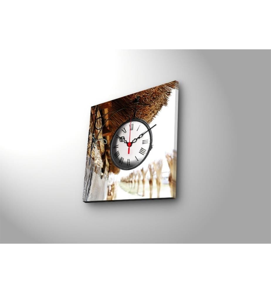 Horloge murale décorative en toile, Multicolore, Suede Canvas