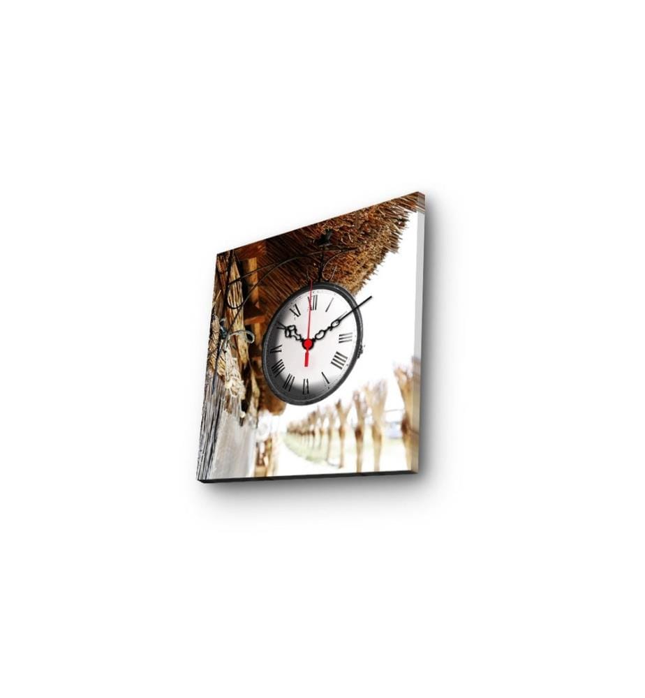 Horloge murale décorative en toile, Multicolore, Suede Canvas