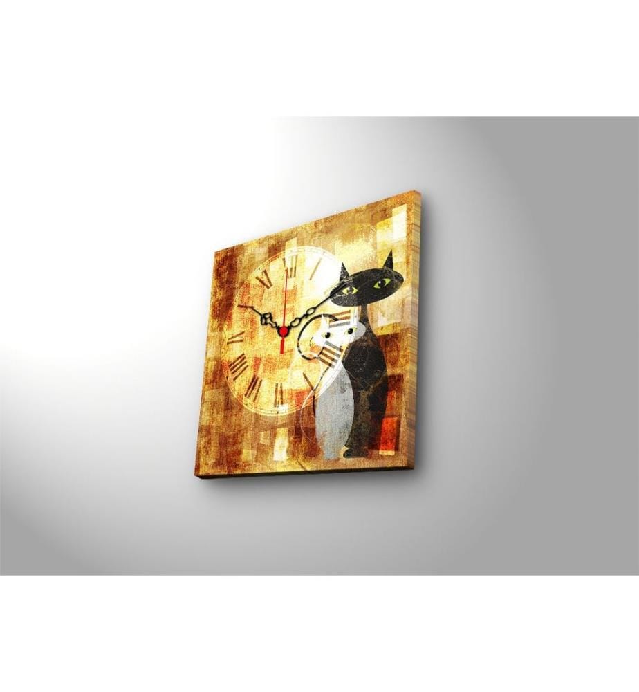 Horloge murale décorative en toile, Multicolore, Suede Canvas