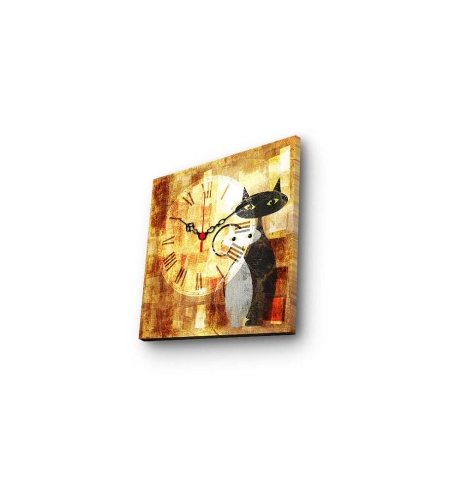 Horloge murale décorative en toile, Multicolore, Suede Canvas