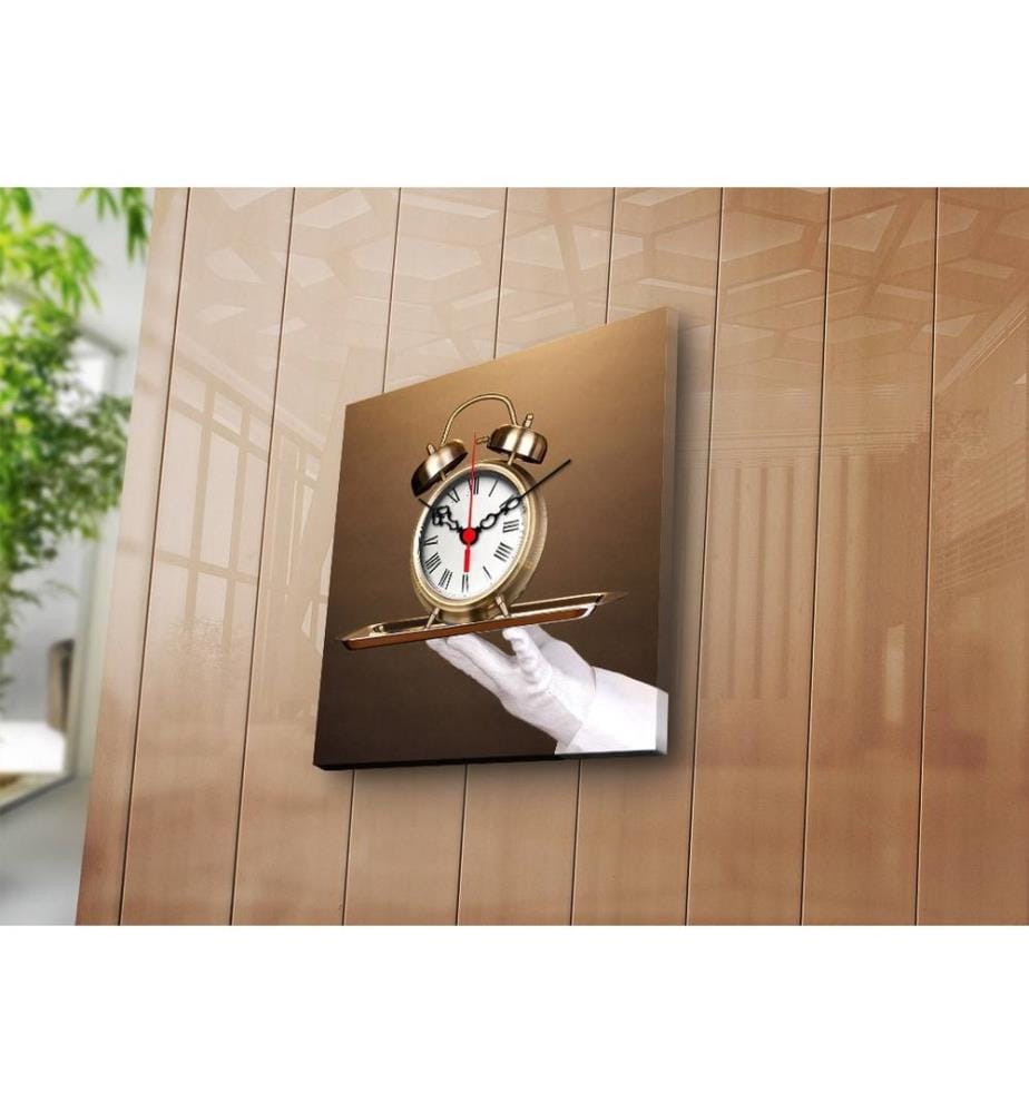 Horloge murale décorative en toile, Multicolore, Suede Canvas