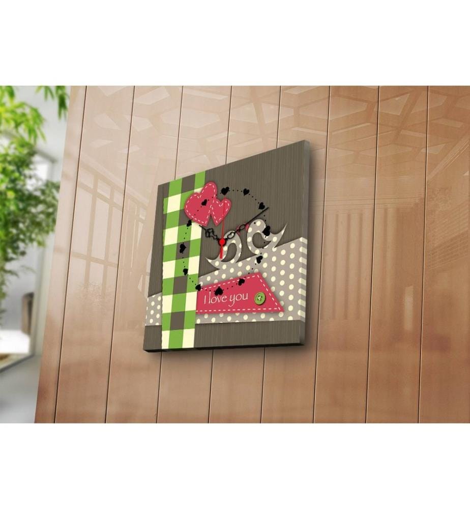Horloge murale décorative en toile, Multicolore, Suede Canvas
