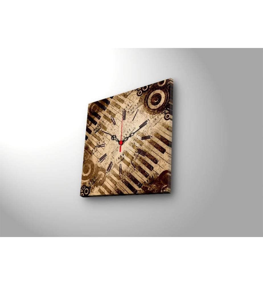 Horloge murale décorative en toile, Multicolore, Suede Canvas