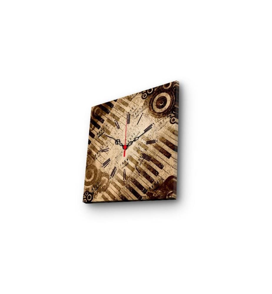 Horloge murale décorative en toile, Multicolore, Suede Canvas