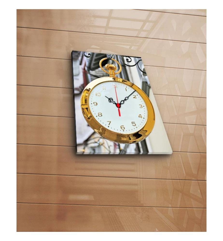 Horloge murale décorative en toile, Multicolore, Suede Canvas