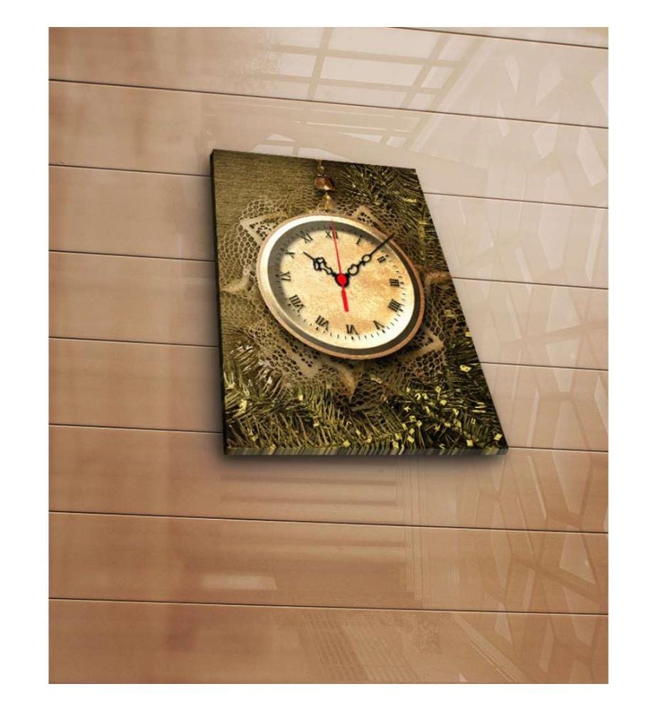 Horloge murale décorative en toile, Multicolore, Suede Canvas