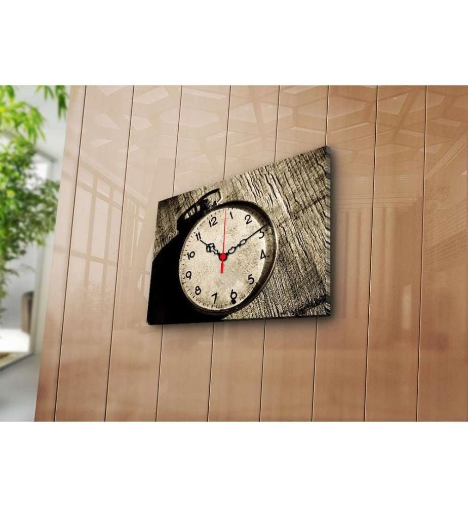 Horloge murale décorative en toile, Multicolore, Suede Canvas