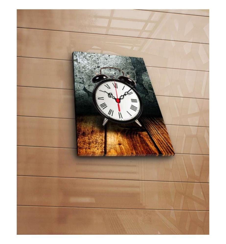 Horloge murale décorative en toile, Multicolore, Suede Canvas