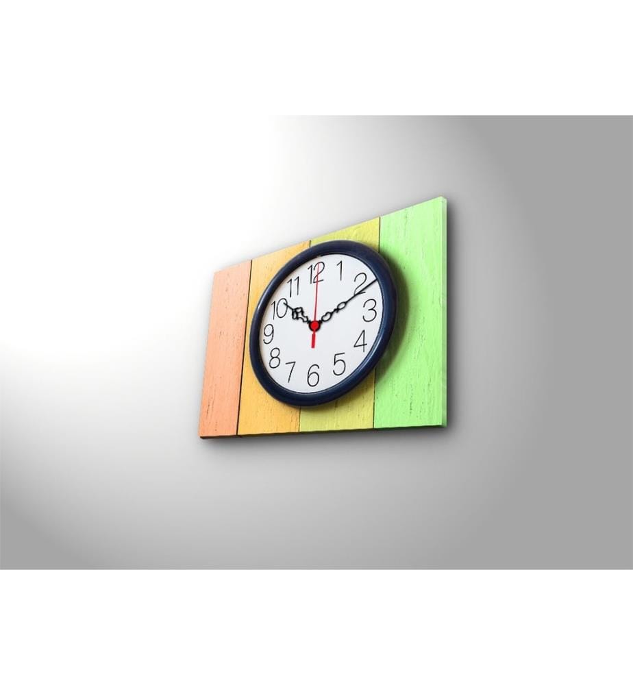 Horloge murale décorative en toile, Multicolore, Suede Canvas
