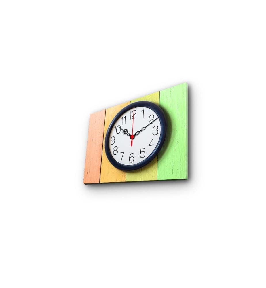 Horloge murale décorative en toile, Multicolore, Suede Canvas