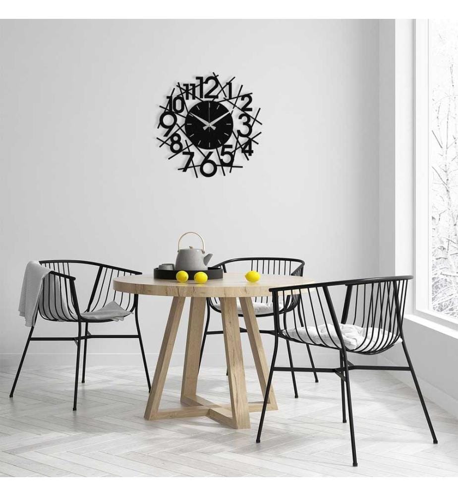 Decorative Metal Wall Clock, Black, Metal