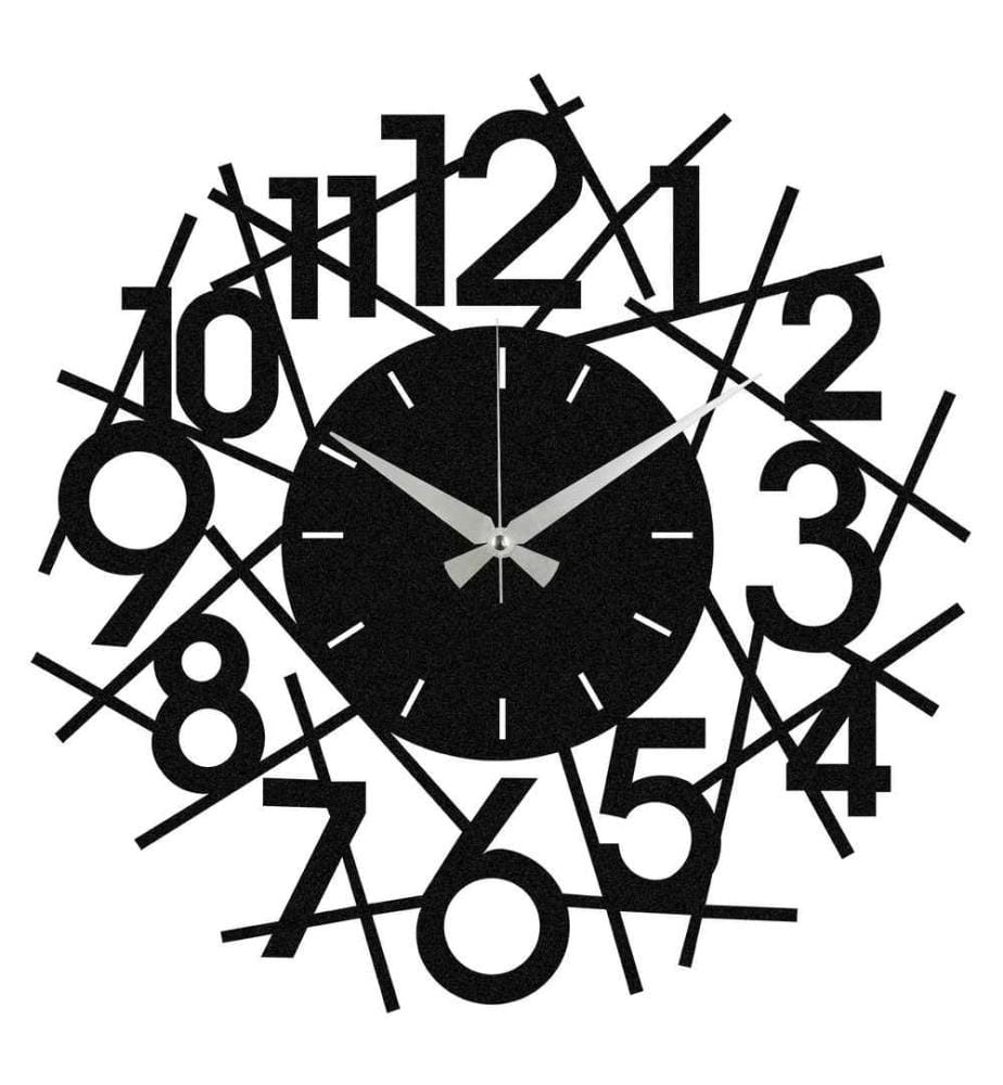 Decorative Metal Wall Clock, Black, Metal