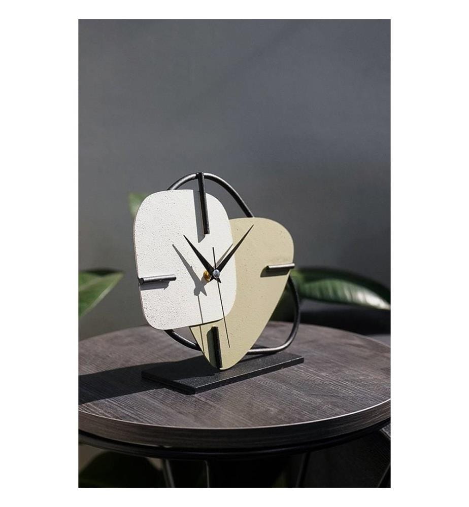 Decorative Clock, Green, Cream, 100% Metal