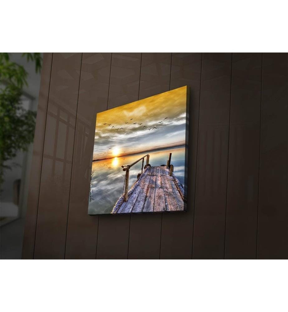 Peinture sur toile décorative éclairée par LED, multicolore, toile en daim