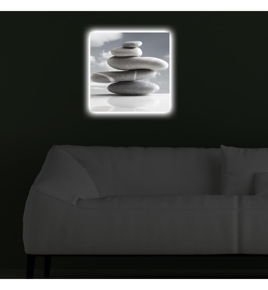 Peinture sur toile décorative éclairée par LED, multicolore, toile en daim
