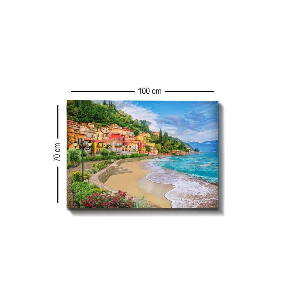 Peinture décorative sur toile, multicolore, toile, cadre en bois