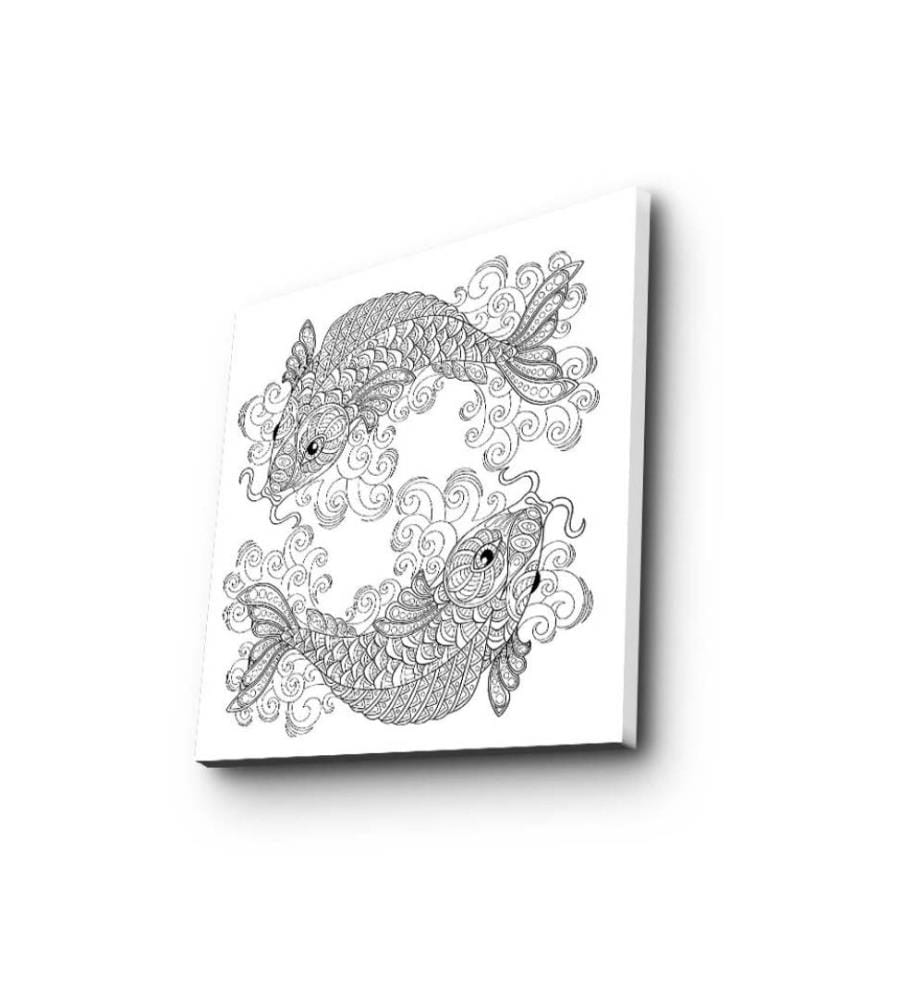 Toile décorative à peindre, Multicolore, Toile en daim