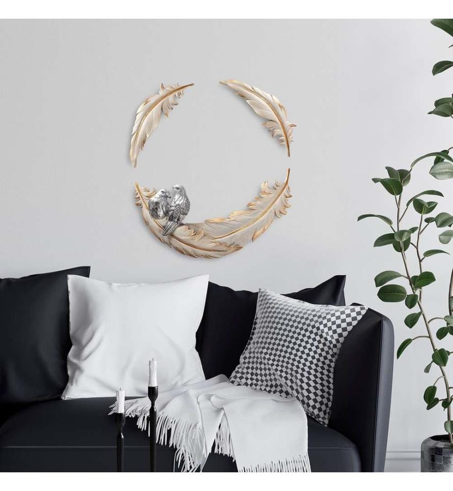 Dekoratives Wandaccessoire, Creme, Polyester