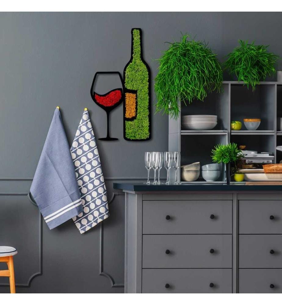 Dekoratives Wand-Accessoire, Hellgrün, Orange, Rot, 100% MDF - Moss