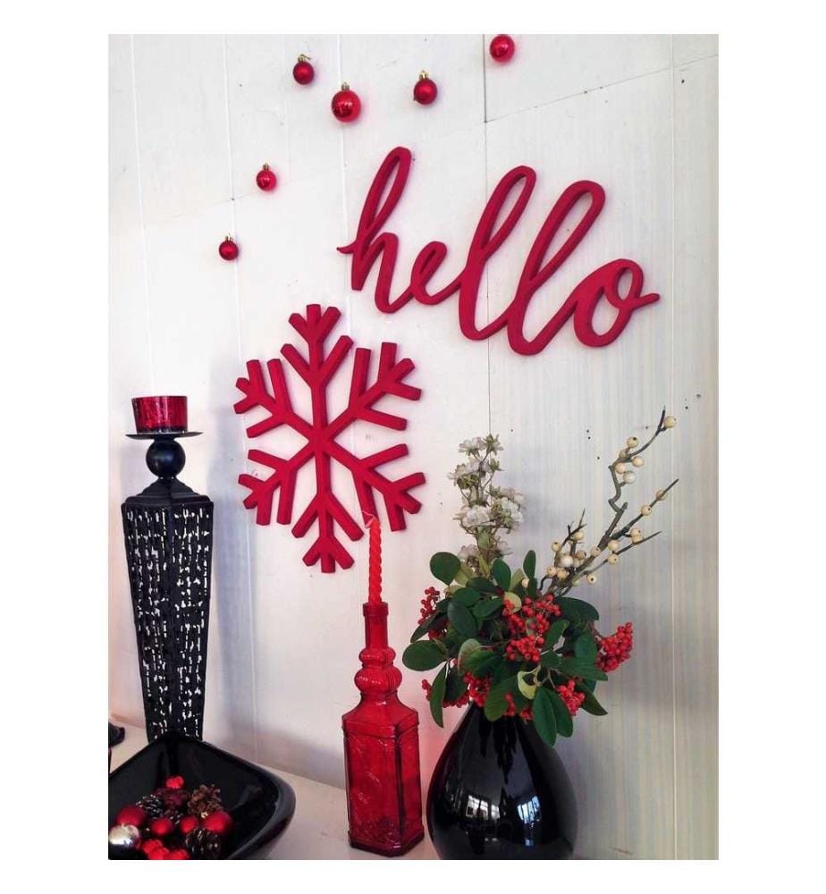 Accessoire mural décoratif en bois, rouge, 100% polywood