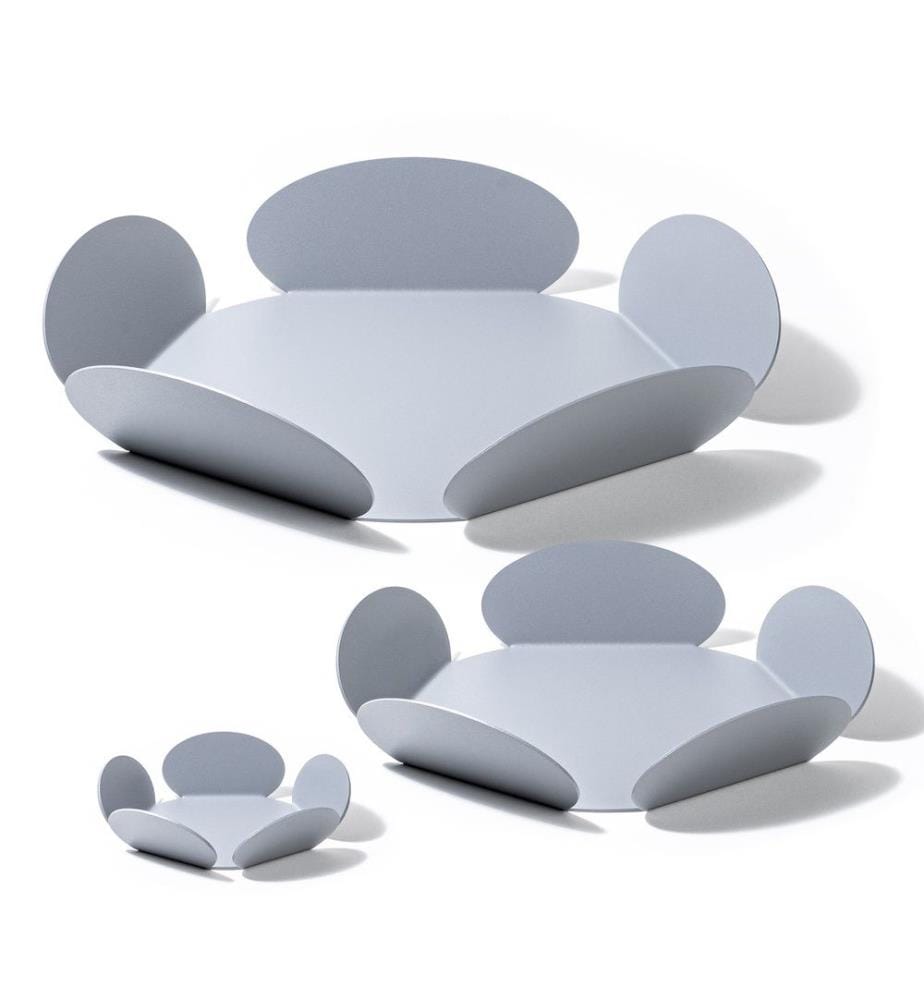 Dekoratives Metall-Accessoire-Set, 3 Teile, hellgrau, 100% Metall
