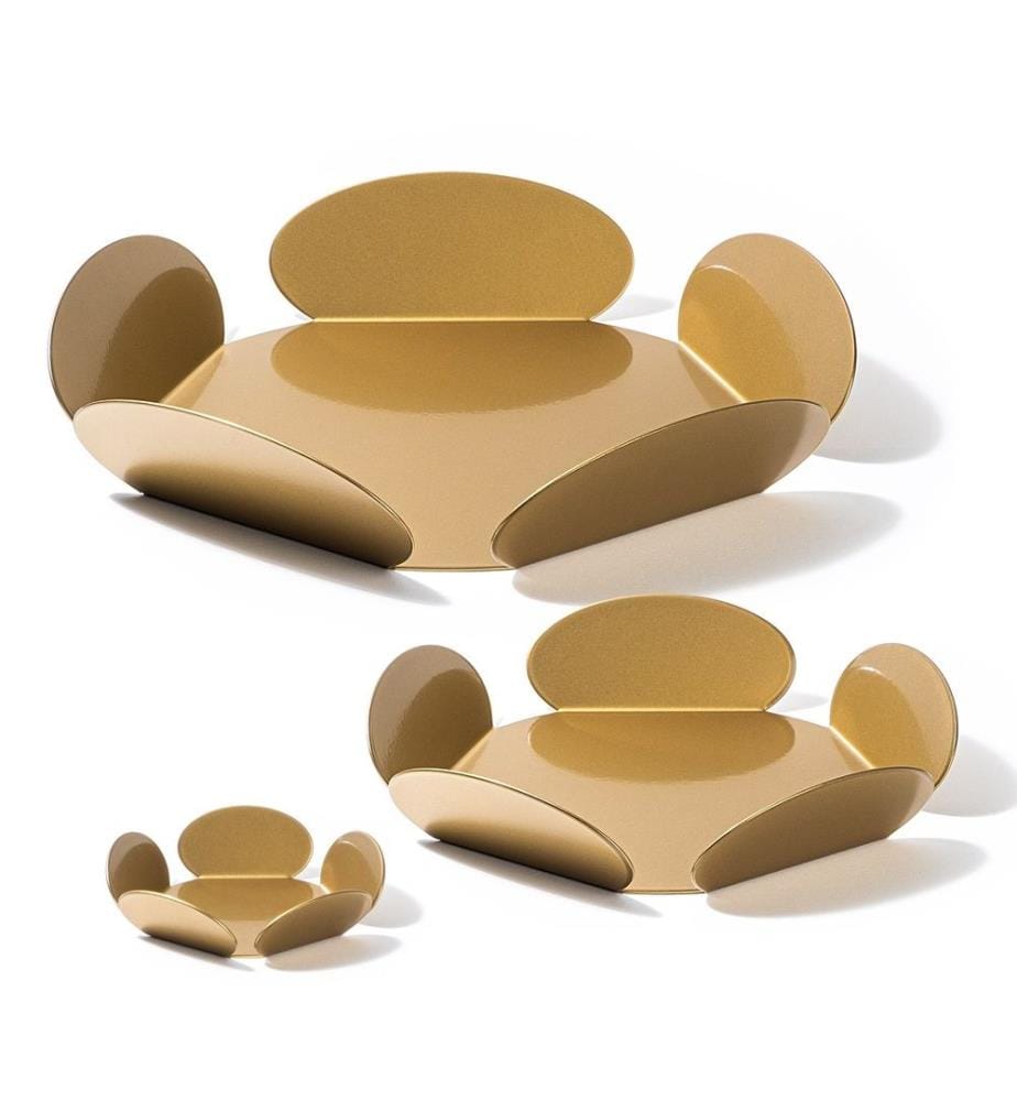 Dekoratives Metall-Accessoire-Set, 3 Teile, Gold, 100% Metall