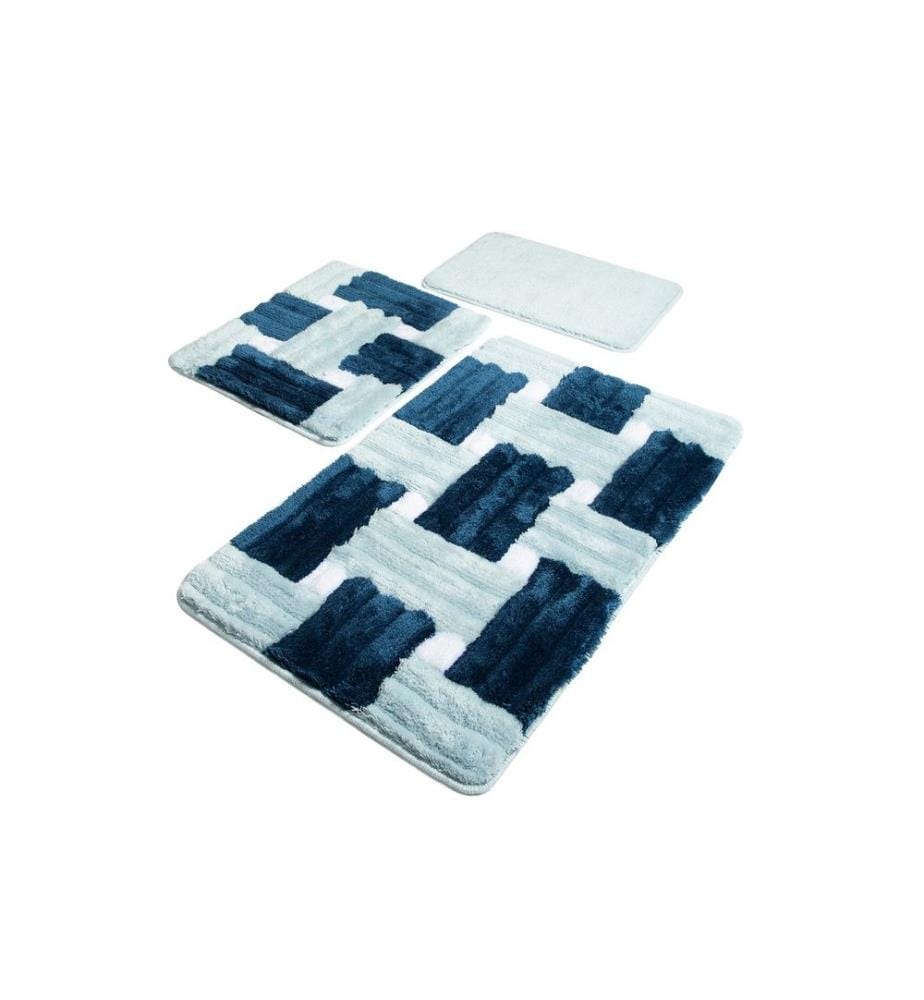 Set di tappetini da bagno in acrilico, 3 pezzi, Multicolore, 100% acrilico
