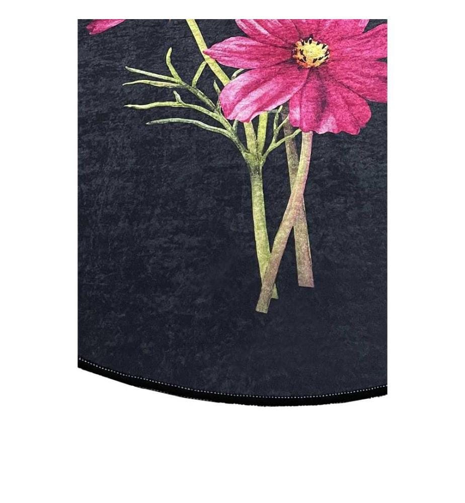 Badematten-Set, 2 Stück, Schwarz, Rosa, Grün, 100% Polyester