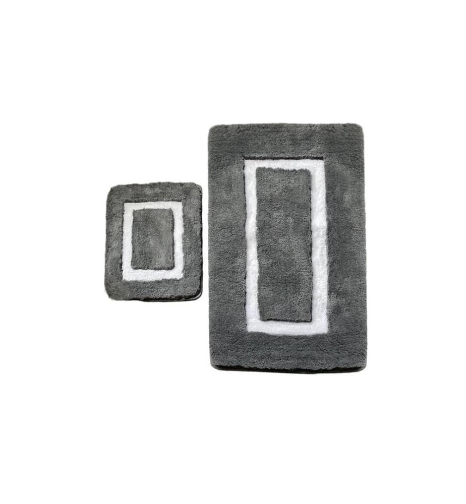 Acryl-Badematten-Set, 2 Stück, anthrazit, 100% Acryl