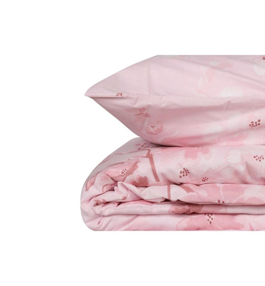 Ranforce King Quilt Cover Set, Rosa Lachsweiss, Baumwolle Ranforce
