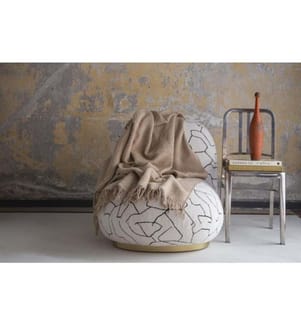 Couverture TV, Beige, 60% Coton - 30% Acrylique - 10% Polyester