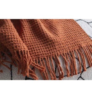 Couverture TV, Ginger, 60% coton - 30% acrylique - 10% polyester