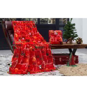 Couverture TV, rouge, 100% polyester