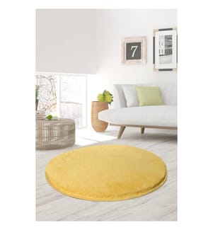 Carpet, 90 cm, , Yellow, Acrylic, 18-30 mm Pile Height