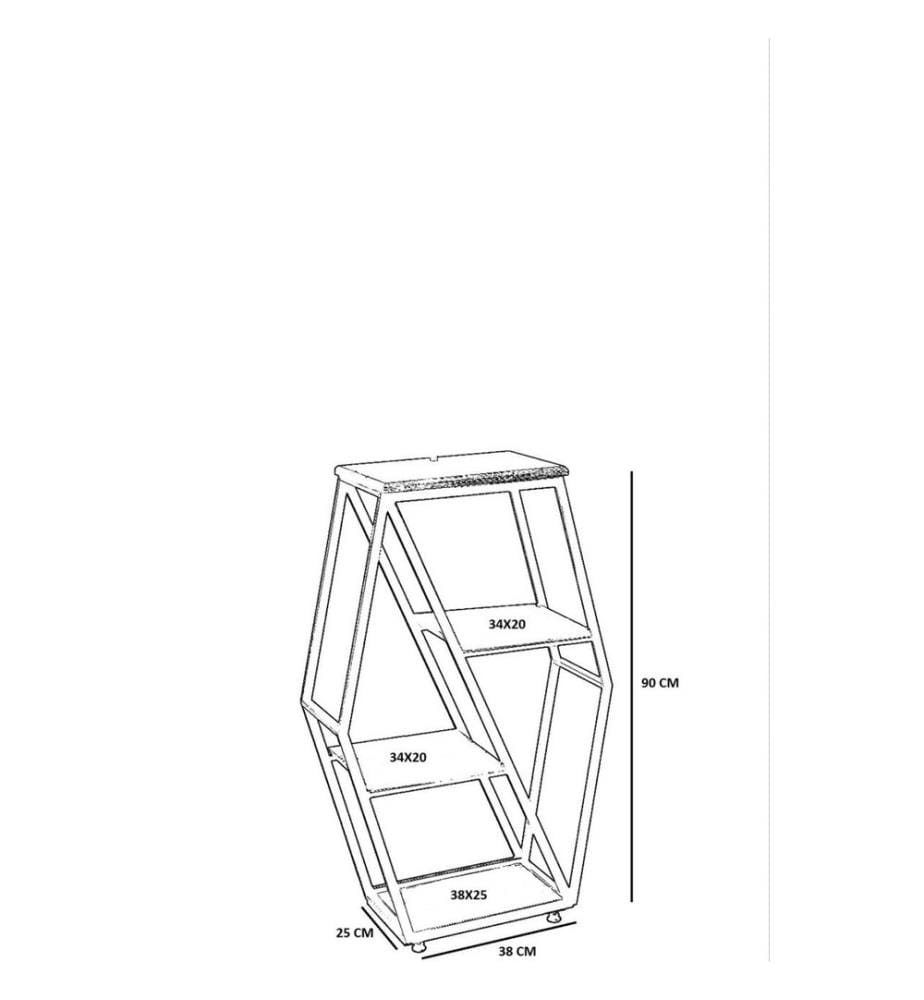 Table d'appoint, noyer, hêtre, cadre métallique