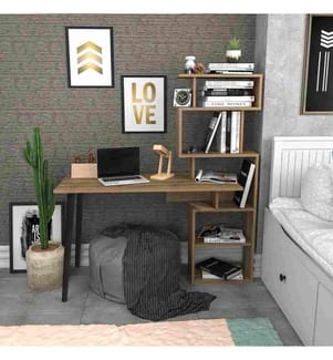 Bureau d'étude, noyer, panneau de particules mélaminé