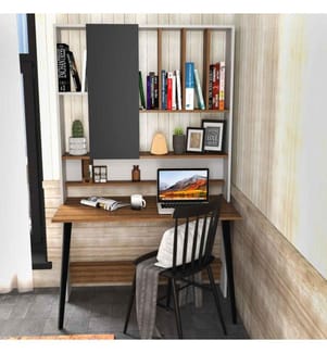 Bureau d'étude, noyer blanc, panneau de particules mélaminé
